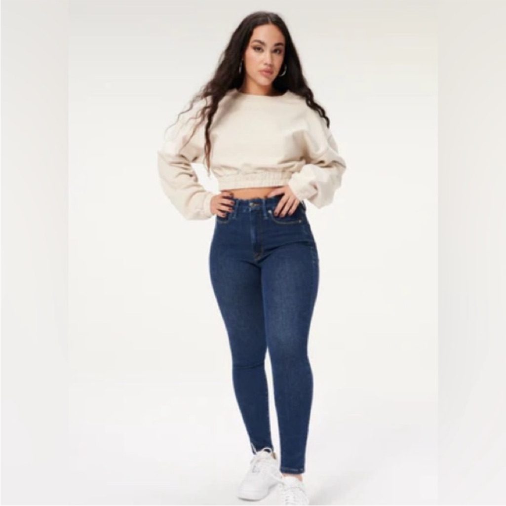 Good American High-Rise Skinny Jeans In Deep Blue Denim